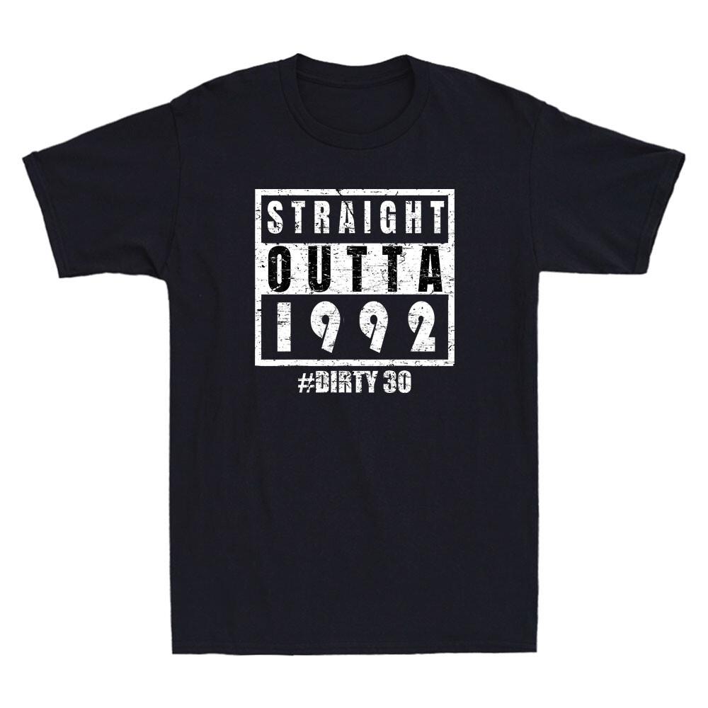 Straight 1992 Dirty Thirty Funny Birthday Gift Retro Men's Short Sleeve T-Shirt
