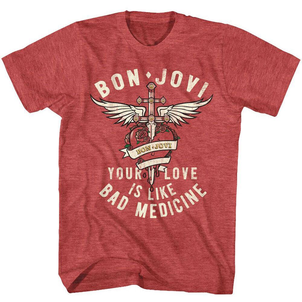 Красная футболка унисекс Bon Jovi Bad Medicine