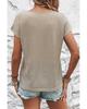 Azura Exchange Smoke Gray Button Detail Batwing Sleeve Casual Tee