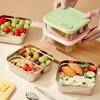 Square Stainless Steel Lunch Box 1/2 Grids Crisper Food Storage Container  Office Workers