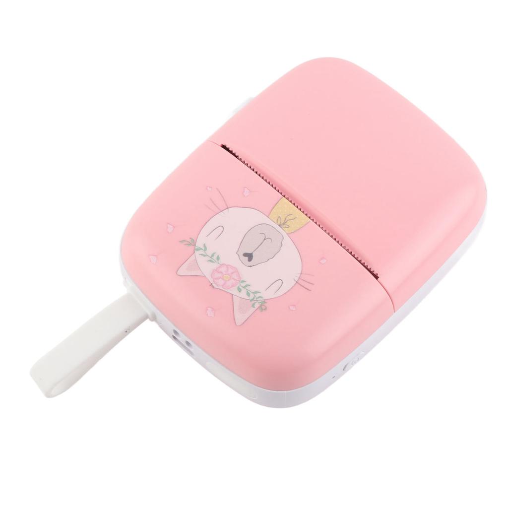 Карманный термопринтер Мини HD Bluetooth Бесчернильный карманный принтер для телефона для студентов Розовый