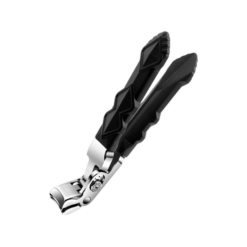 Эргономичные кусачки для ногтей с длинной ручкой, изогнутая конструкция лезвия, нескользящая рукоятка, стальное лезвие, инструмент для точного маникюра