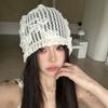 Cute Crochet Flower Hat Handmade Flower Knitted Hat Casual Weave Cap  Outdoor