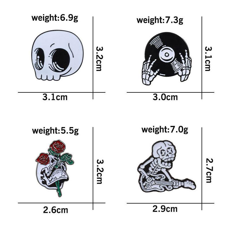 Punk style brooch magic wizard cranio vampire rose button pin denim jackets brooches badge gifts gothic jewelry dropshipping