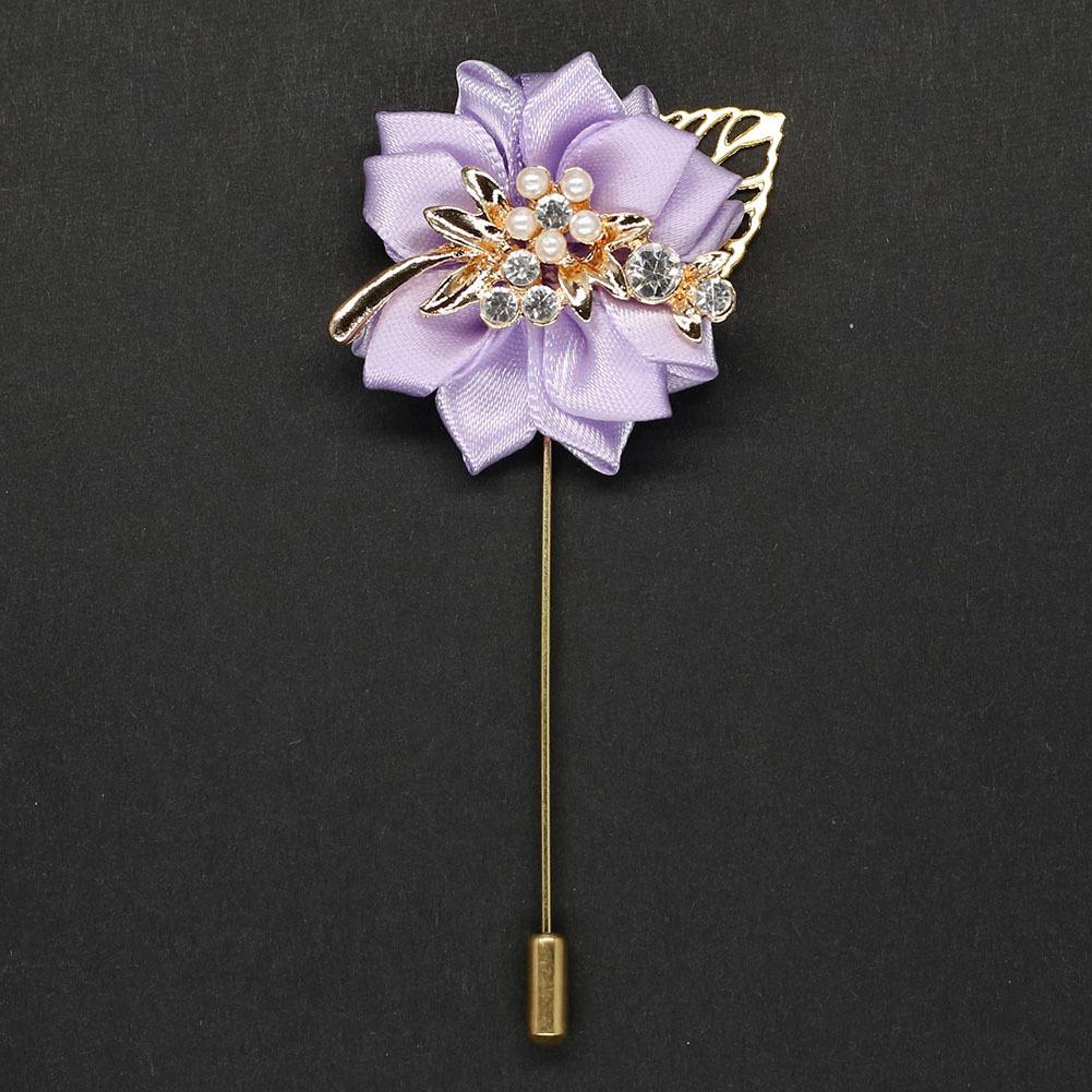 Luxury Crystal Pearl Groomsmen Boutonniere Wedding Corsage Men Brooch Pin Red Burgundy Flower Groom Bridal Boutonnieres