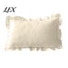 Vintage Ruffled Pillow Shams Ruffle Throw Cover, Cotton Plaid Case with Frill Edge, 18x18 Washable Decorative Pillowcases Inch 20x12 Cover for