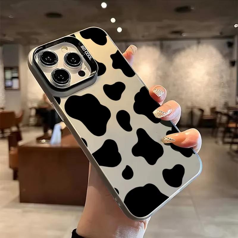 Black Leopard Print Electroplate Phone Case For Samsung Galaxy S25 Ultra S24 S23 S22 S21 S20 Plus FE A15 A35 A54 A55 Hard Cove