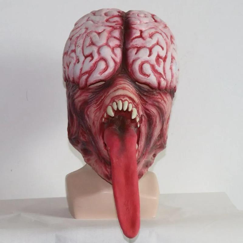 Long Tongue Brain Latex Mask