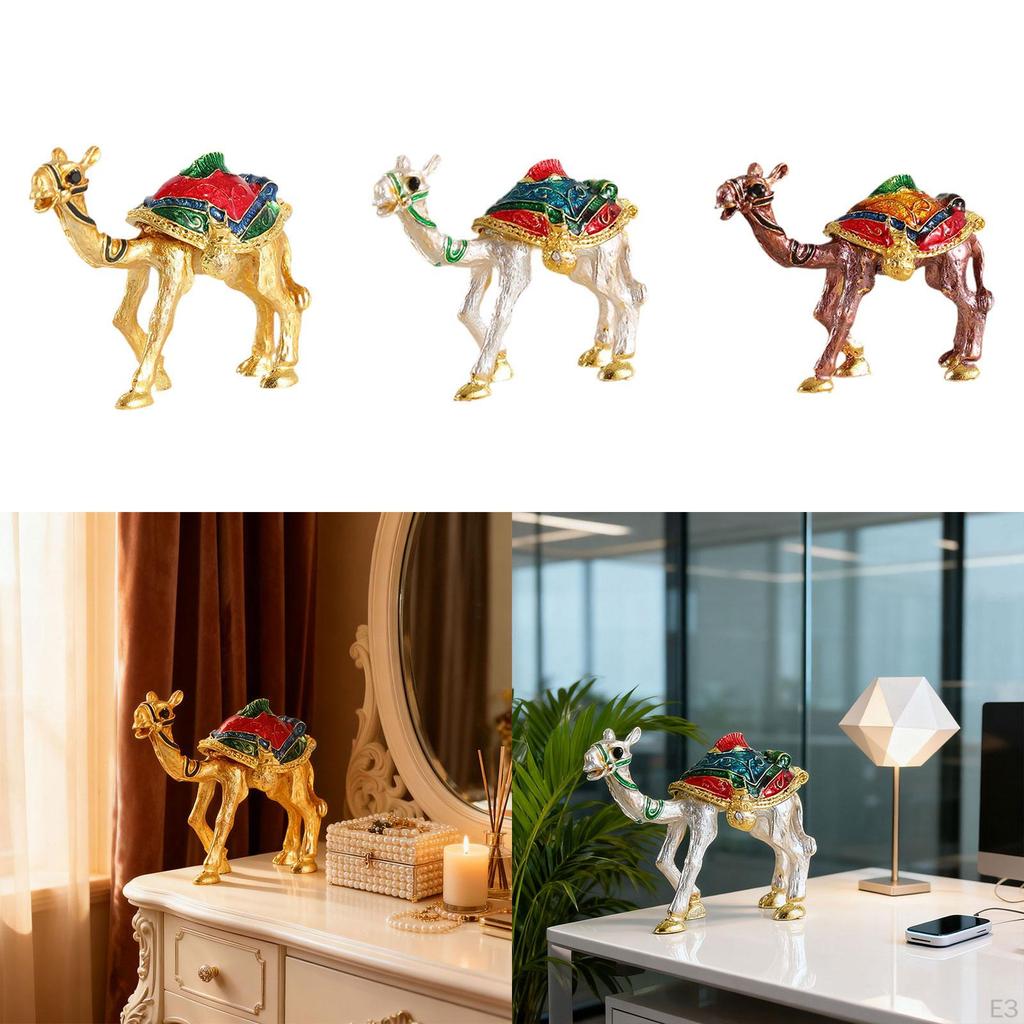 Милая фигурка верблюда Элегантный рождественский подарок Орнамент Маленькая эмалированная шкатулка для драгоценностей