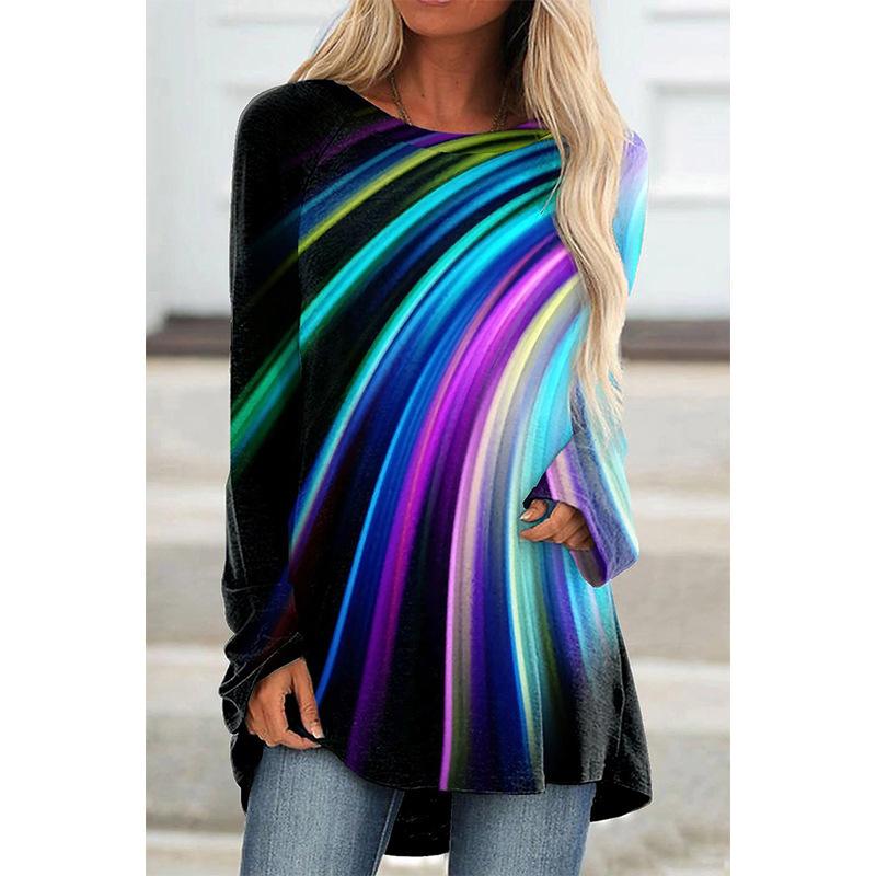 Весенние и осенние женские нижние рубашки Рубашки с круглым вырезом Футболки-пуловеры из искусственного хлопка Топы Футболки с длинным рукавом Одежда 2000 года