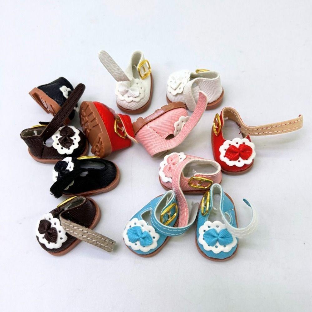 3.8*2.3cm 10cm Cotton Doll Shoes Small Plush Toy Accessories Princess Leather Shoes for 17cm Dolls