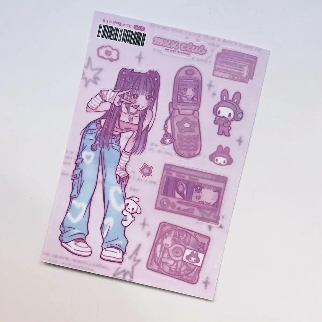 Angel Sticker Korean Goo Card Sticker Goo Winter Girl Character Sticker Notebook Material