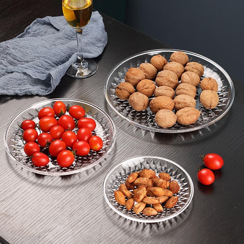 3pcs Crystal Fruit Snack Serving Tray Large Capacity Sweets Nut Serving Container Basket Exquisite Household Tea Snack Plate