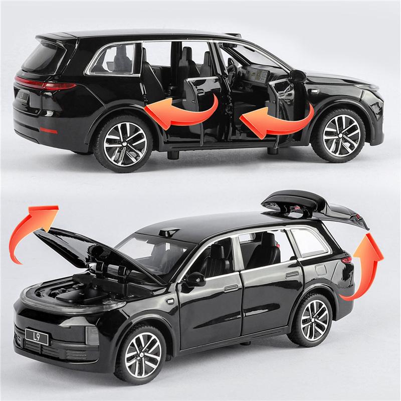 1:32 LEADING IDEAL L9 2025 Alloy Electric Car Model Diecast Metal New Energy Car Model Sound Light Simulation Kids Gift