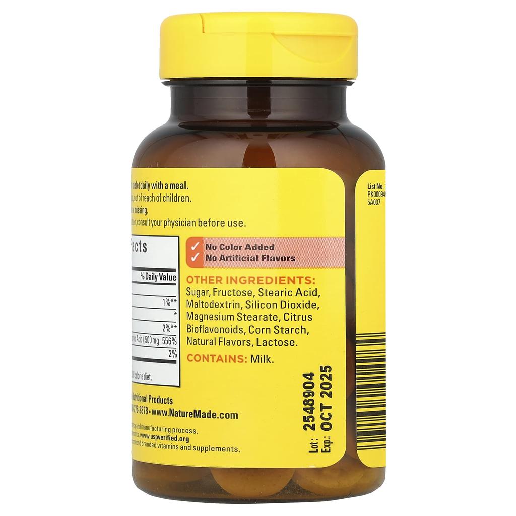 C Chewable, Orange, 500Mg, 60 Tablets