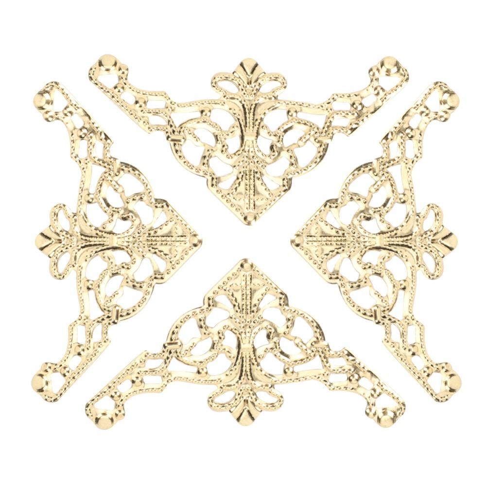 100pcs Antique Brass White Gold Retro Box Edge Guard Metal Book Album Corner Trim Table Edge