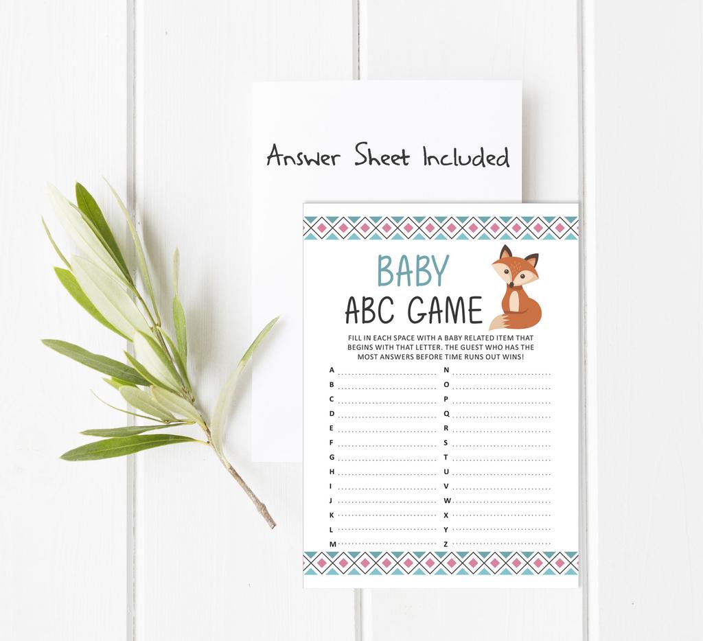 Inkdotpot 50 Baby Alphabet ABC Игра Джунгли Животные Игра Baby Shower Party