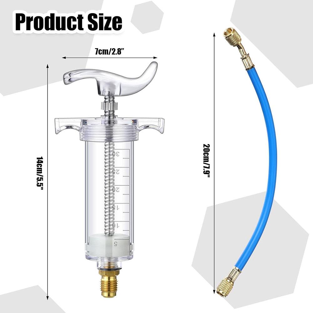 Инжектор для автомобильного кондиционера с быстросъемным адаптером на стороне низкого давления 1/4 SAE ручной инжектор для масла 30 мл инструменты для ремонта кондиционера