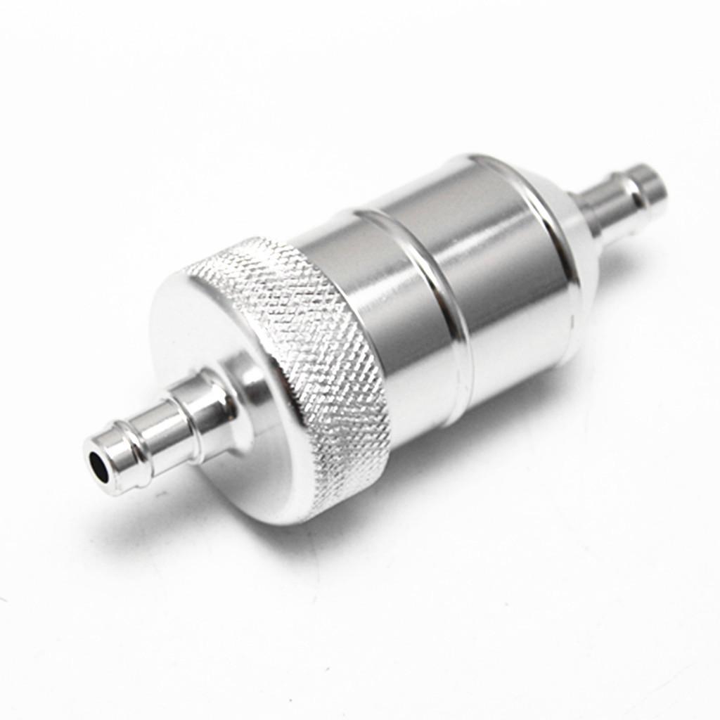 8mm 5/16" Aluminium Inline Fuel Petrol Diesels Filter Universal Silver
