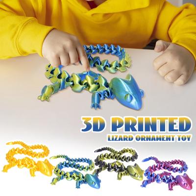 3D-печатная подвижная игрушка-украшение в виде ящерицы