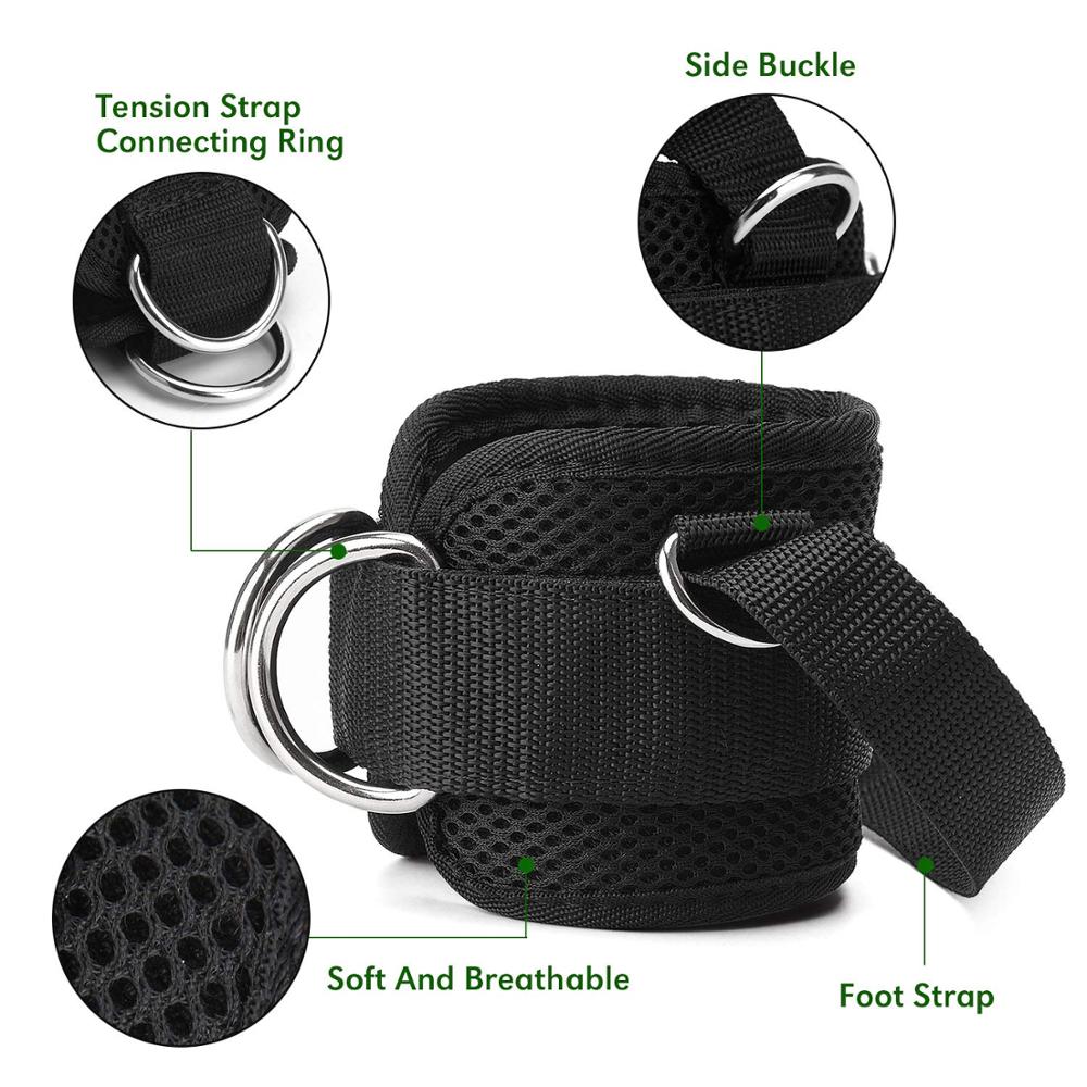 1/2PC Fitness Ankle Strap Ankle Straps Work Out Cuff Attachment for Home Gym Breathable Ankle Strap Neoprene Padded Outdoor