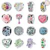 New S925 Sterling Silver Beaded DIY Style Bracelet Jewelry Accessories Clover Rose Pendant Personalized Charm Jewelry Girl Gift