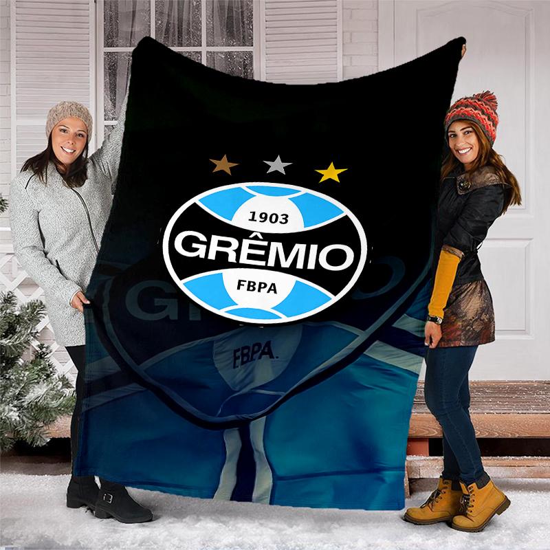 Grêmio logo printed blanket—lightweight,soft,warm;versatile blanket all seasons—perfect as &air-conditioning throw,nap blanket