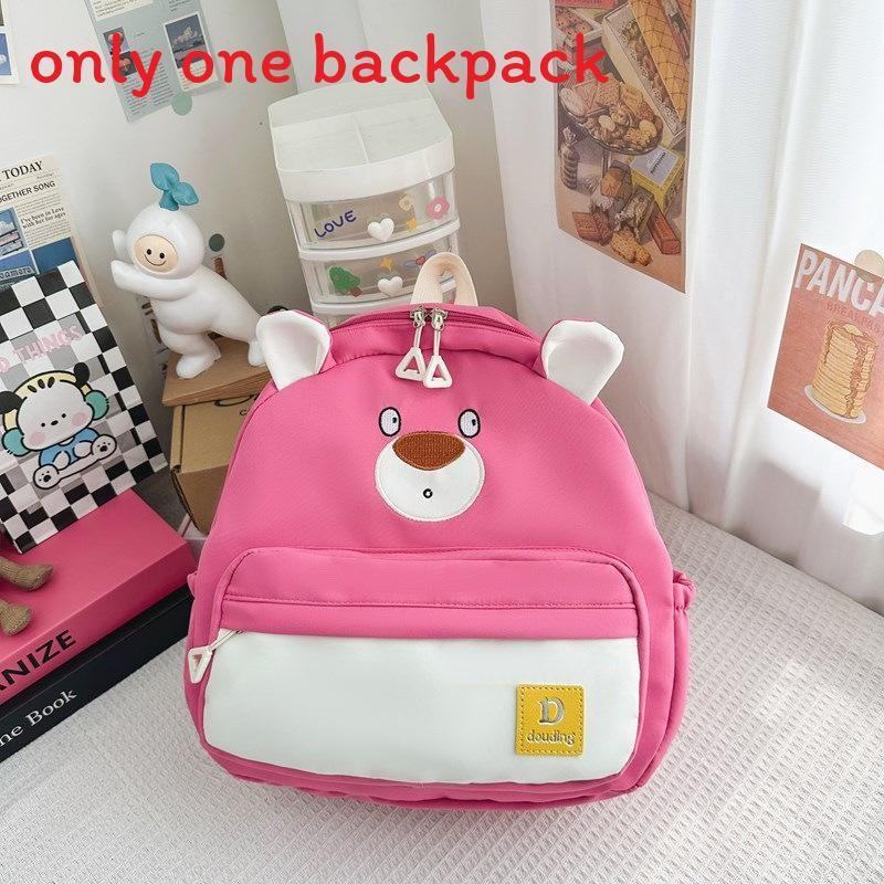 Children Bear Little Backpack Zipper Design Adjustable Shoulder Straps Schoolbag