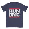Футболки с логотипом Run DMC для унисекс Потрясающая хлопковая футболка Круглый вырез Короткий рукав Футболка Подарок на день рождения Топы