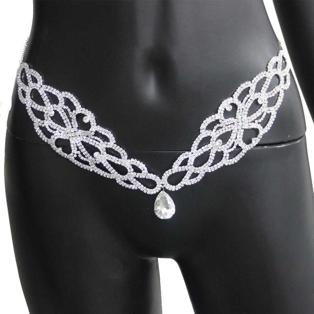 Stonefans Bling Bikini Rhinestone Pendant Waist Chain Belly Charms Sexy for Women New Beach Crystal Body Chain Belt Jewelry Gift