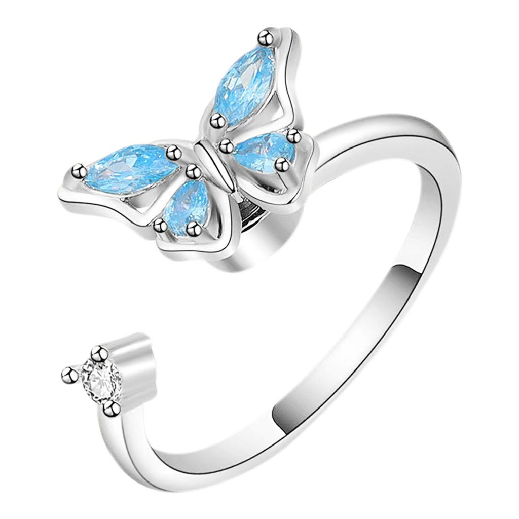 Регулируемое кольцо для большого пальца в форме бабочки, вращение от стресса, тревожные кольца, женские украшения