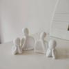 Статуя «Пара и семья» | Керамическая скульптура «Мыслитель» | Предметы домашнего декора для гостиной | Настольный артефакт (Белый | Набор из 4 шт.), люди