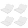 4pcs Flap Lid Transparent Plastic Box Transparent Multipurpose Storage Box  Office Supplies