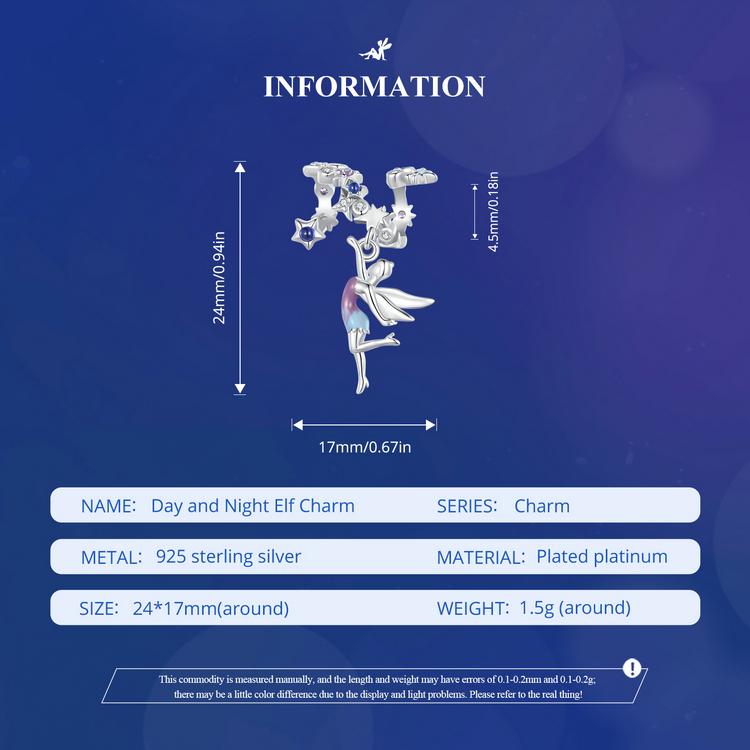 WOSTU Стерлингового серебра 925 пробы, бусины в форме сердца с изображением дневного и ночного эльфа, бусины в форме сердца для браслета, ювелирных изделий своими руками