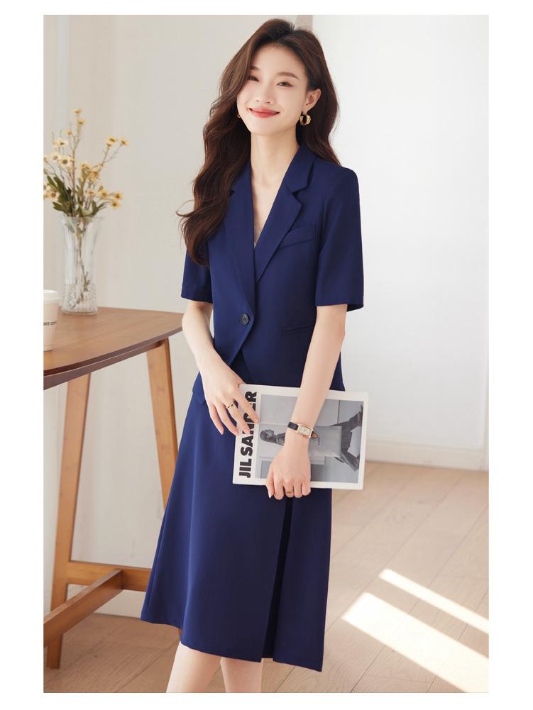 Женский черный приталенный летний блейзер с короткими рукавами