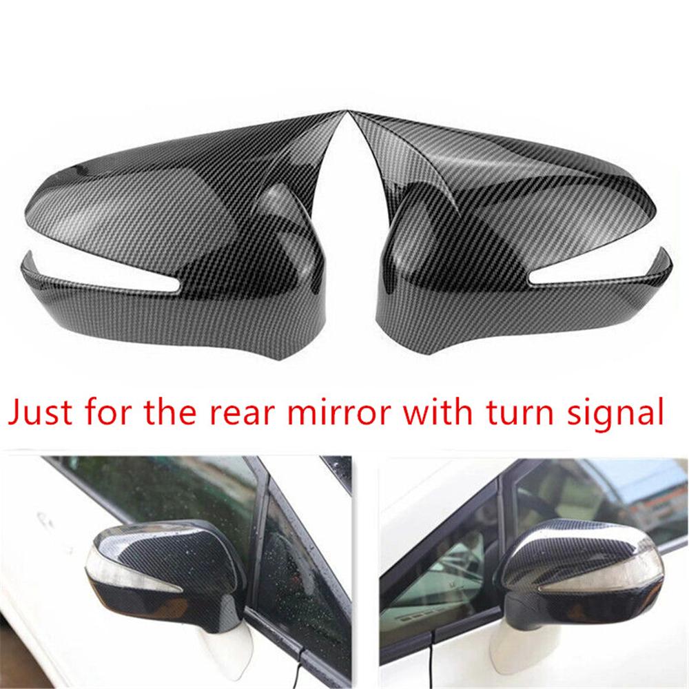 For Honda Civic 2005-2011 Carbon Fiber Look OX Horn Rear View Side Mirror Cover Cap