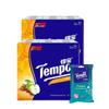 Мини-платочки Tempo с влажными салфетками