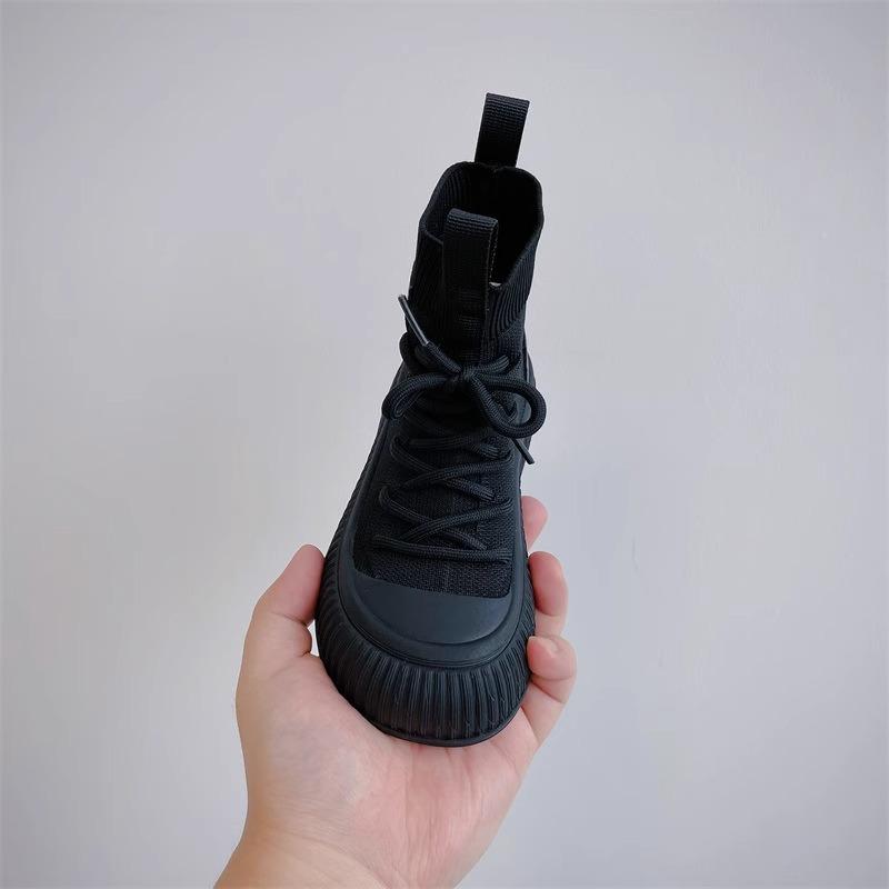 Новые осенние детские ботинки, обувь для девочек, вязаные иностранные носки, ботинки, удобные нескользящие одинарные ботинки для мальчиков,