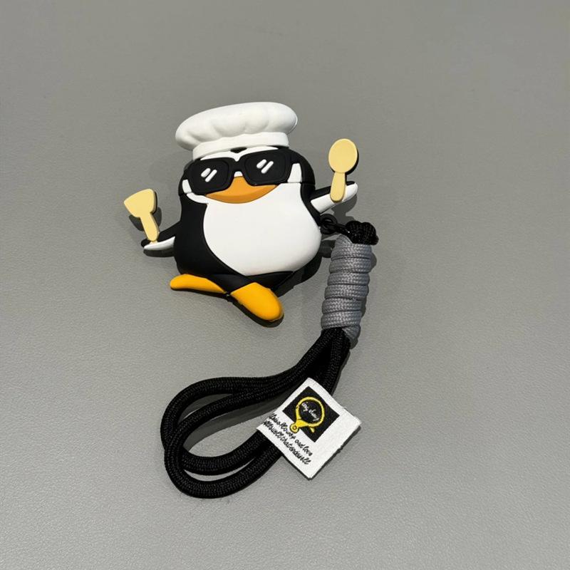 Niche abstract elegant penguin suitable for airpodspro1 protective case 1 apple earphone case 1 generation 1 generation pro1 soft