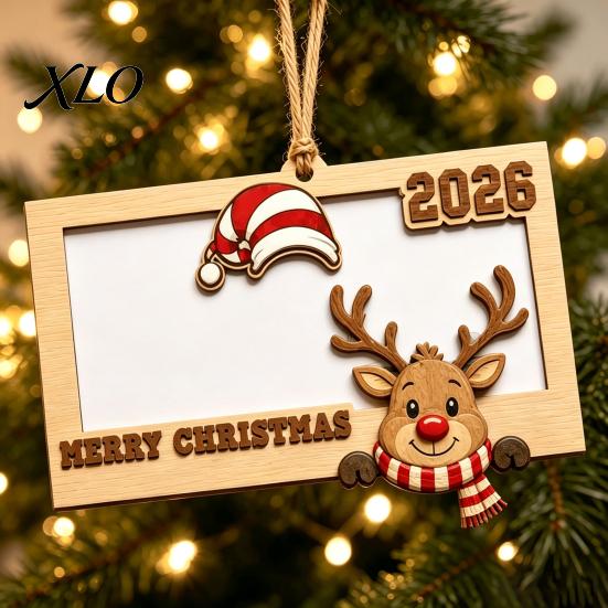 Christmas Tree Hanging Decoration Wooden Money Holders for Cash, Holiday Cash Gift 2026 Commemorative Souvenir Holder Ornaments Xmas Tree, Home Party