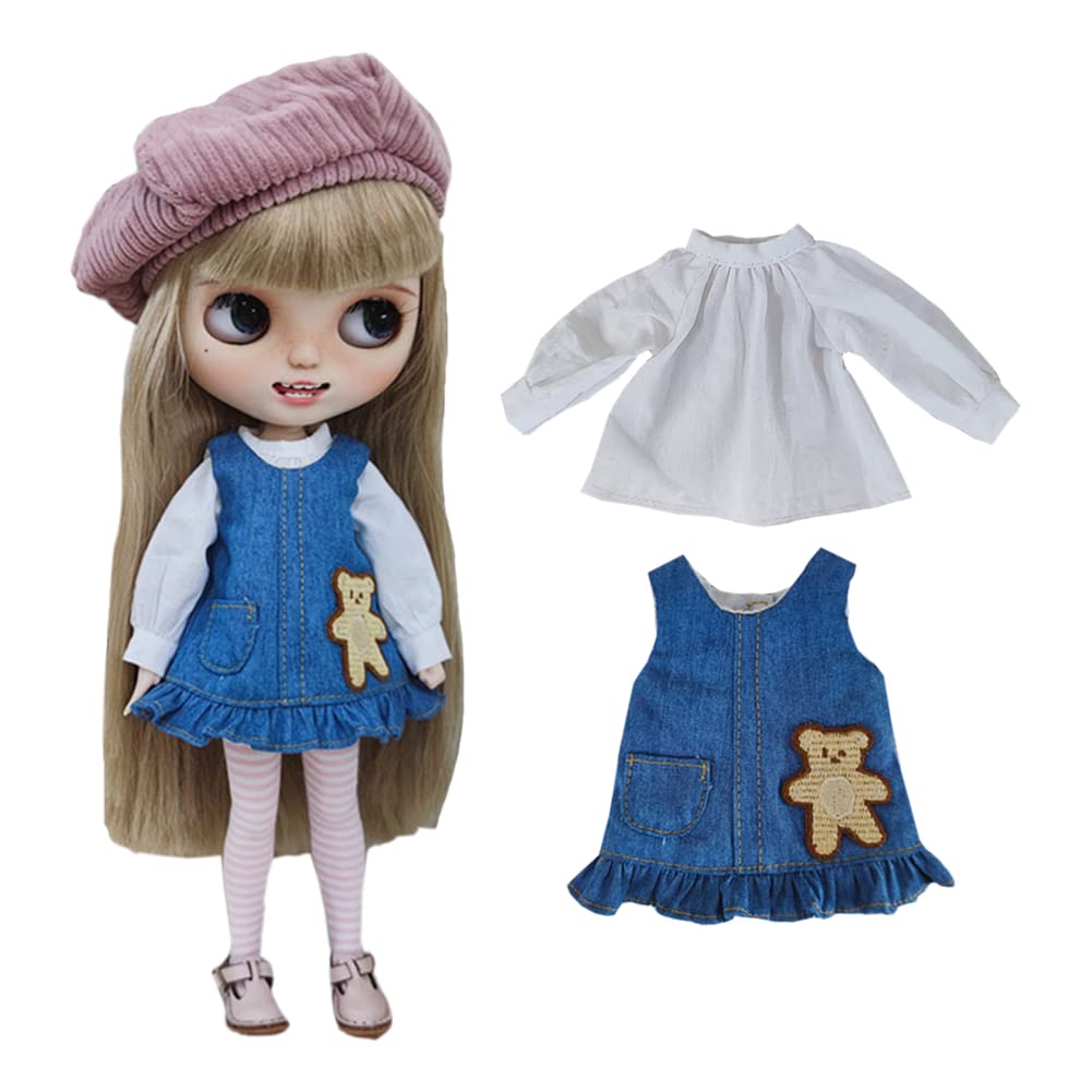 Rakulifey Blythe Clothes Neo Blythe Costume Set Clothes Jacket Dress Set for Obitsu 24 2-piece