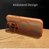 Magsafe Magnetic Lens Protection Stand Phone Case For IPhone 15 12 13 14 11 Pro Max Camera Glass Transparent Metal Ring Cover