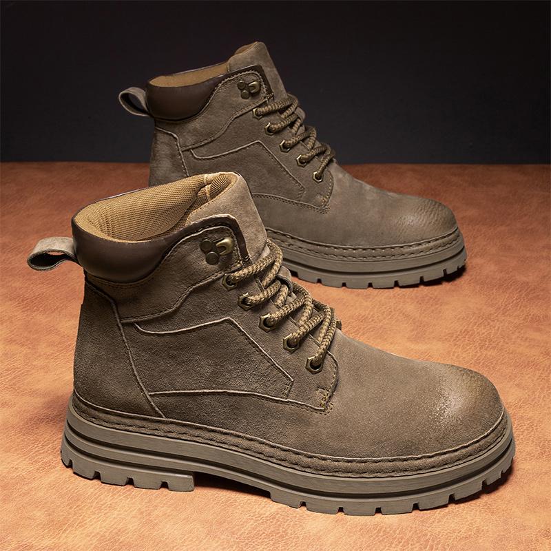 Men First Layer Pigskin Work Martin Boots Casual Walking Outdoor Commuting Travel Leather Footwear Walking Travel Sizes 39-45