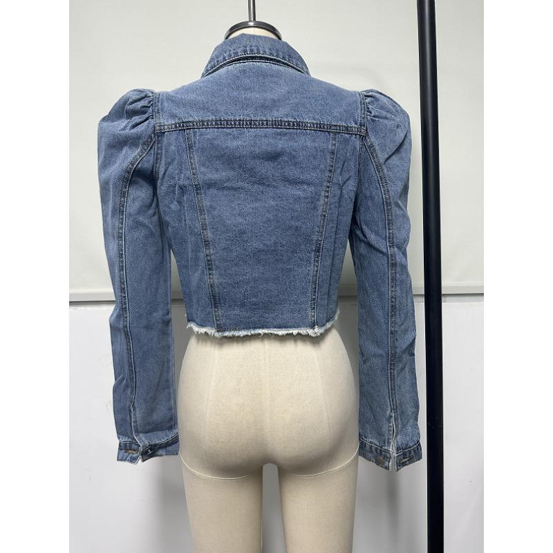 Весенне-осенняя женская модная повседневная джинсовая куртка с лацканами в стиле Court Style