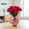 3D Printed Vase Fish Dual Carp Wave Decorative Flower Light Luxury Multi-functional Desktop Organizer for Home Living Room Office Decor Dried