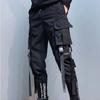 Женские и мужские брюки-карго с карманами на ленте, беговые брюки с эластичной резинкой на талии, уличная одежда в стиле Харадзюку, хлопковые брюки в стиле панк в стиле панк