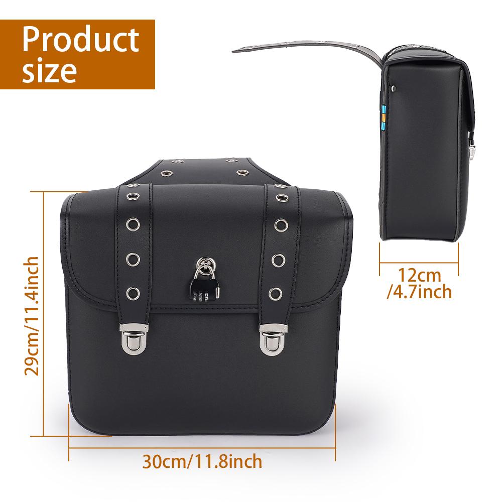 2 шт. Универсальная мотоциклетная боковая кофра из ПУ кожи, сумка для инструментов и багажа, седло для Honda/Suzuki/Kawasaki/Yamaha, черная