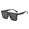 Square Sunglasses, Simple One-Piece Glasses, Street Photography, Large-Frame One-Piece Sunglasses.