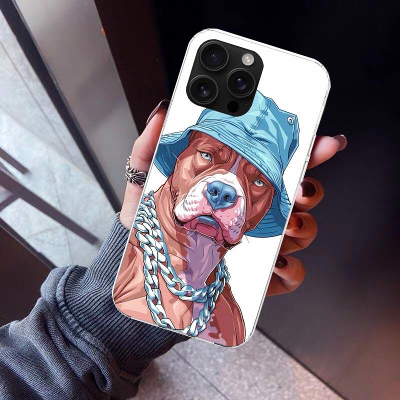 Pit Bull Pet Dog Pitbull Phone Case For iPhone 17 Air 11 13 Mini 14 15 Plus 16 12 Pro Max 16E SE 7 8 Pattern Soft TPU Back Cover