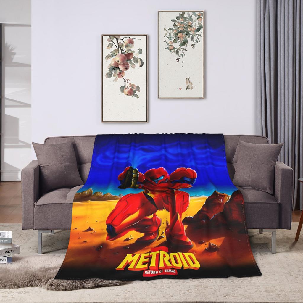 Мягкие одеяла Декоративные Герой Игры Metroids Плед Фланелевое покрывало Для дивана кресла Эстетичное Покрывало для дивана-кровати